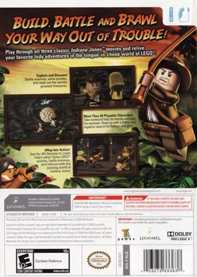 LEGO Indiana Jones The Original Adventures box cover back